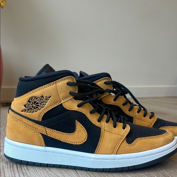 Jordan Shoes - Jordan Black and Tan Sneakers Classic High-Top Design